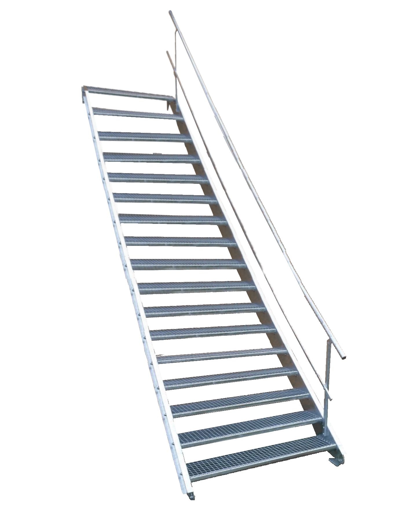 17 Stufen Stahltreppe Breite 60-160cm Geschosshöhe 282-350cm Geländer einseitig