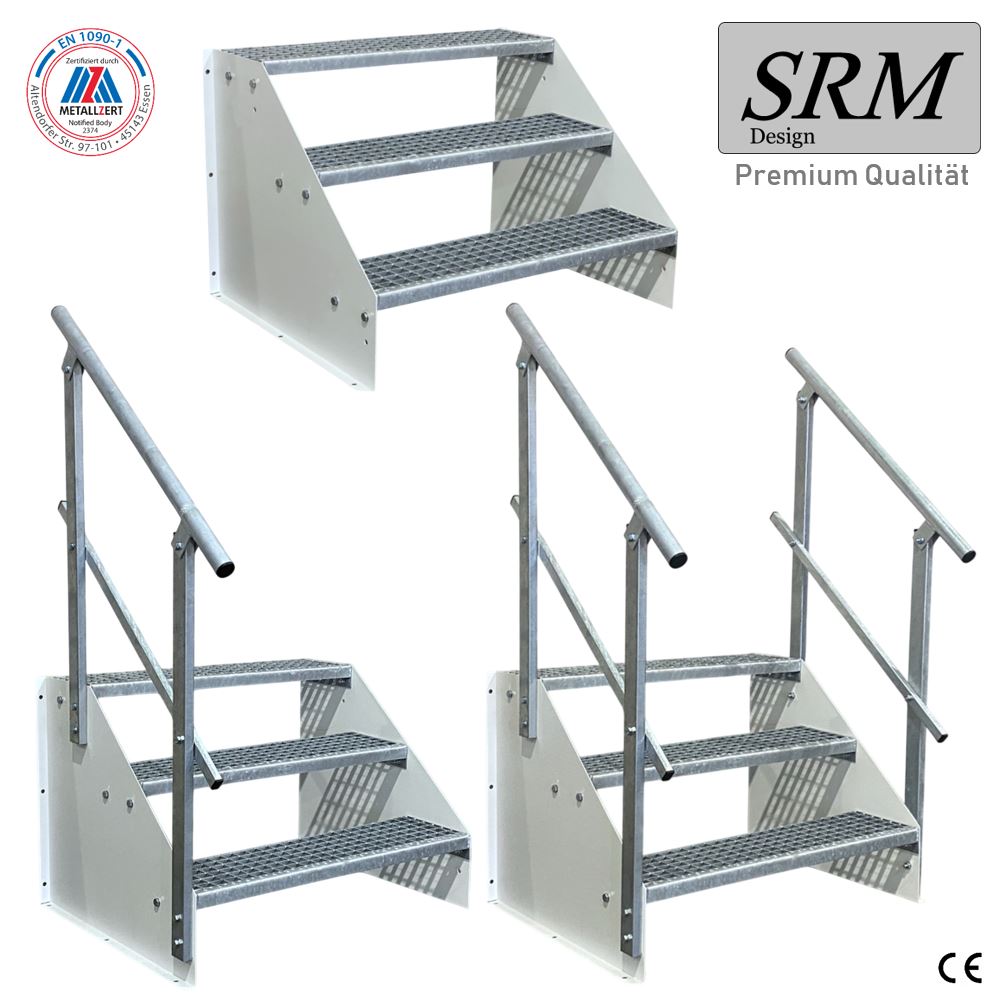 3 Stufen Standtreppe Modell 1 freistehend weiß Treppe Sta…