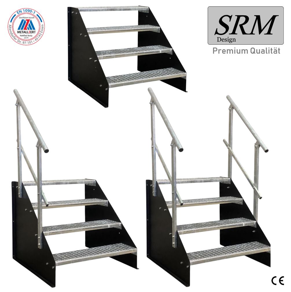 4 Stufen Standtreppe Modell 1 freistehend schwarz Treppe …