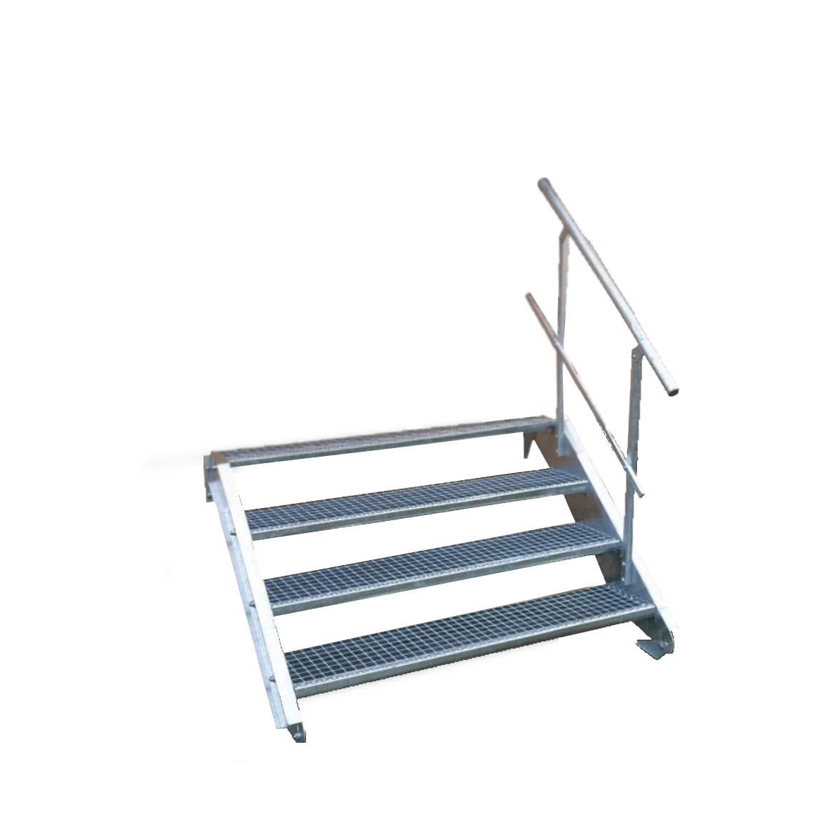 4 Stufen Stahltreppe Breite 60 - 160cm Geschosshöhe 55 - 85cm Geländer einseitig