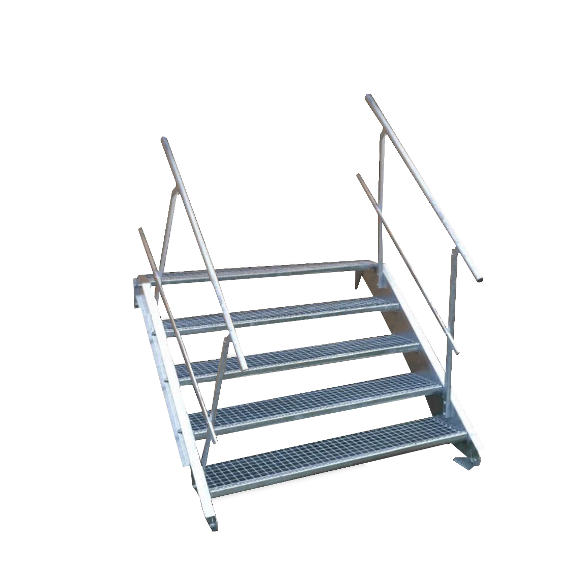 5 Stufen Stahltreppe Breite 60-160cm Geschosshöhe 70-105cm Geländer beidseitig