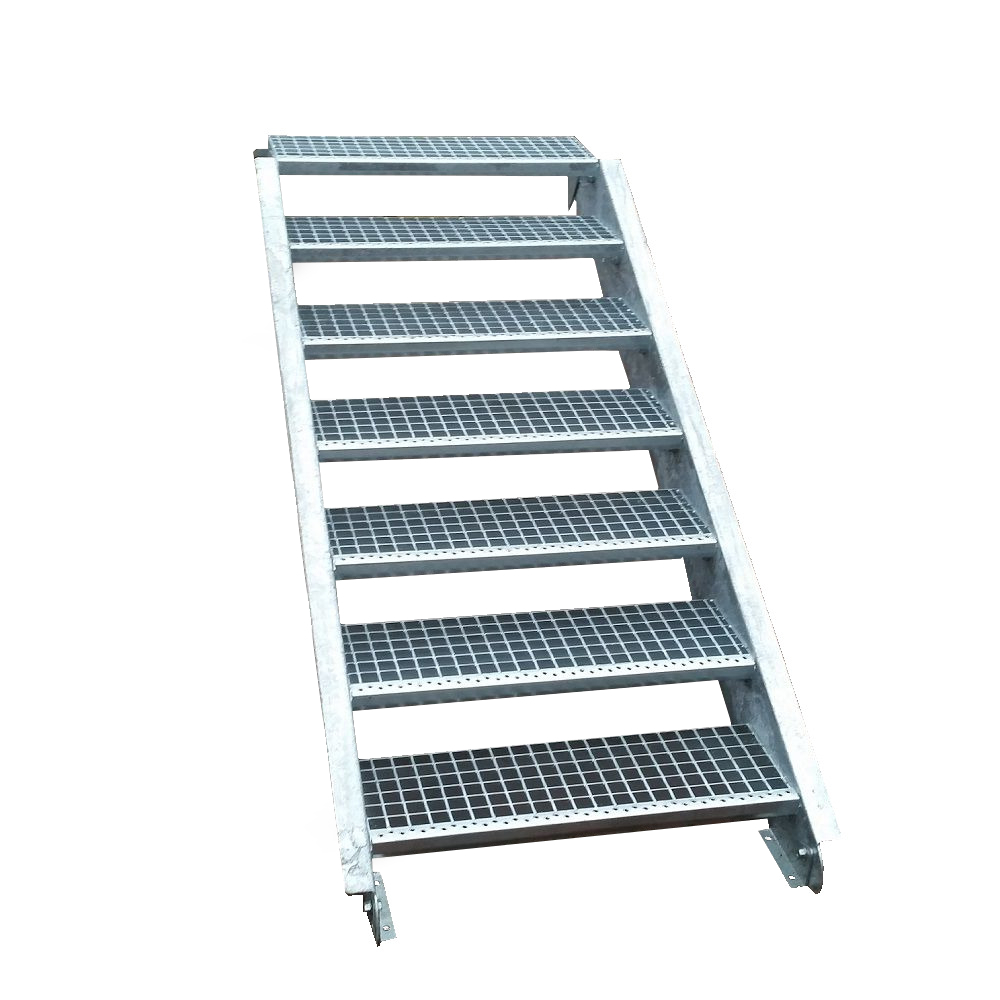 7 Stufen Stahltreppe Breite 60 - 160 cm Geschosshöhe 100 - 140 cm ohne Geländer