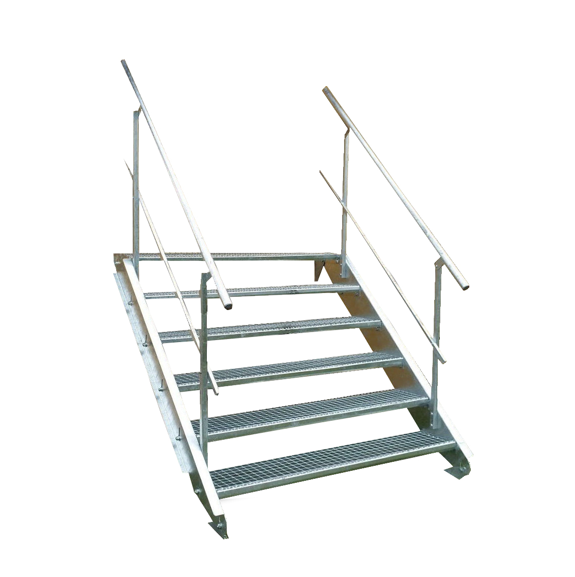 6 Stufen Stahltreppe Breite 60-160cm Geschosshöhe 90-120cm Geländer beidseitig