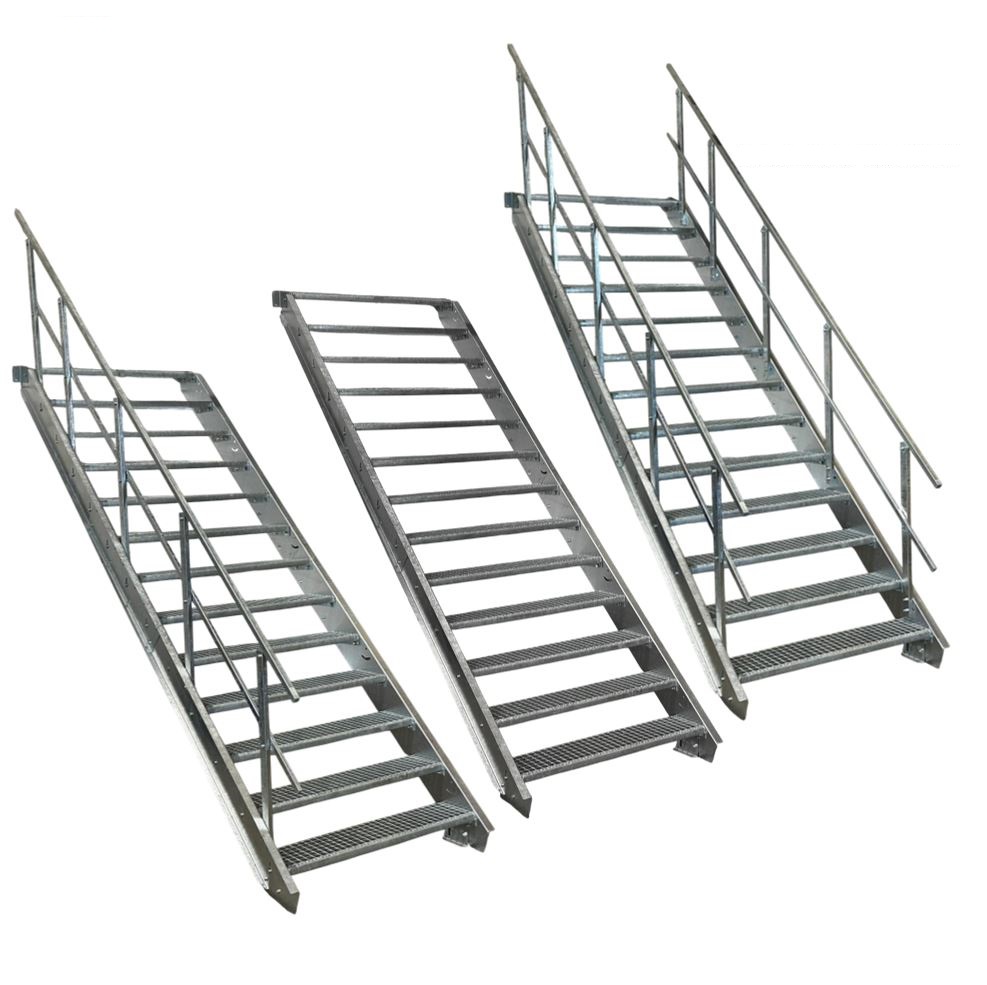 13 Stufen Stahltreppe 80 cm Breite 195 - 260 cm Geschossh…