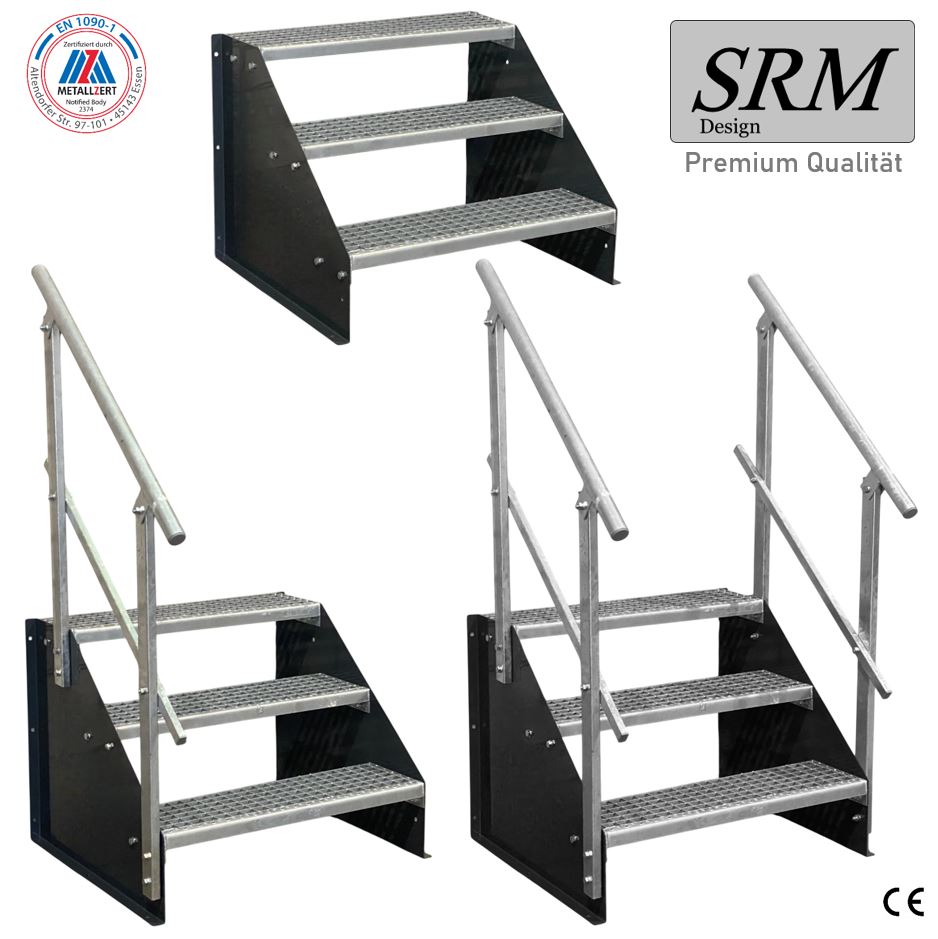 3 Stufen Standtreppe Modell 1 freistehend anthrazit Trepp…