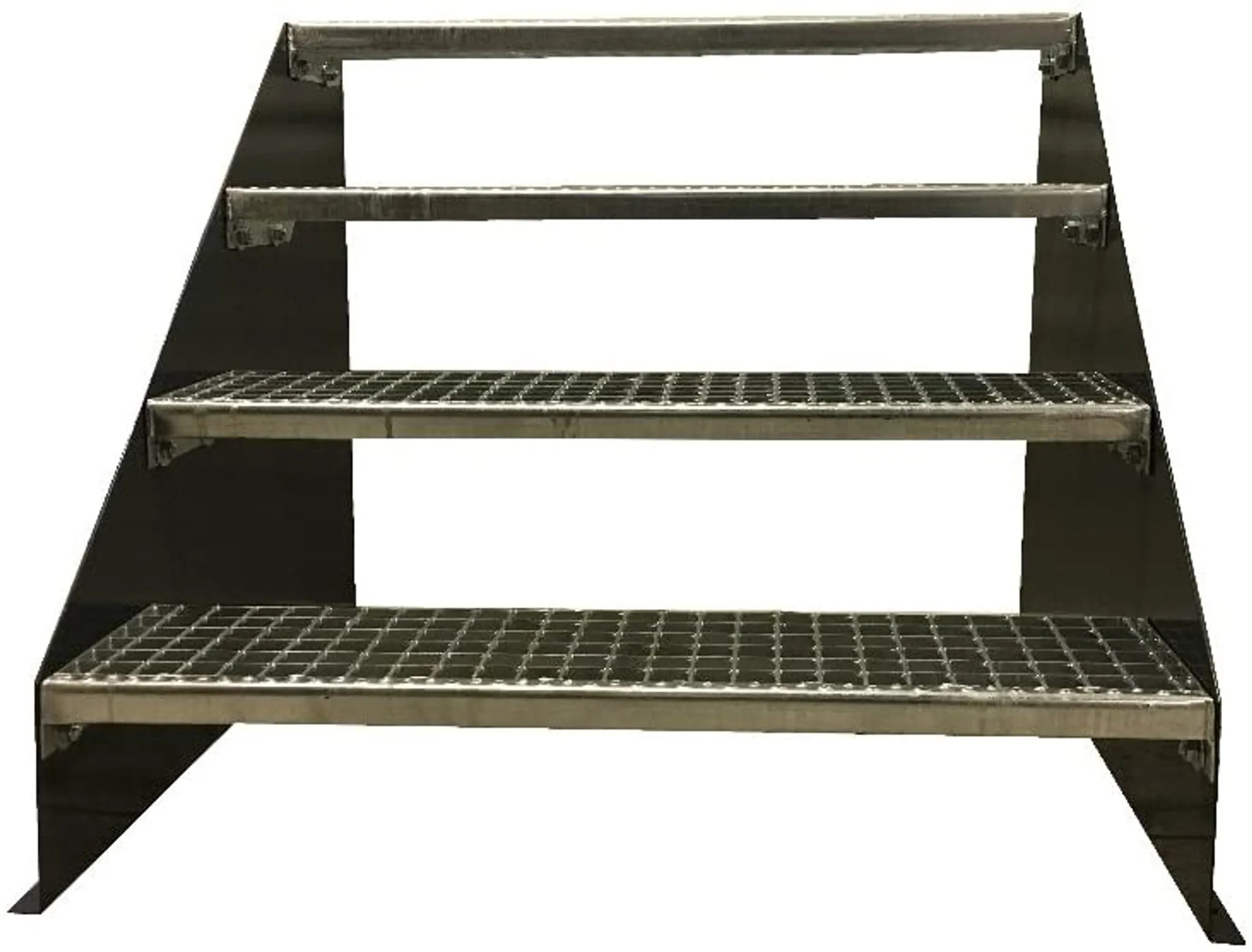 4 Stufen Treppe Breite 60 - 160cm Stahltreppe Stahl anthrazit Geschosshöhe 84 cm