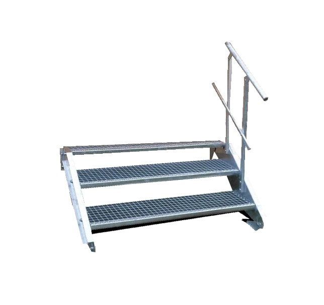 2 Stufen Stahltreppe Breite 60 - 160cm Geschosshöhe 30 - 40cm Geländer einseitig