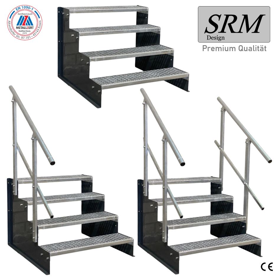 4 Stufen Standtreppe Modell 2 freistehend anthrazit Trepp…
