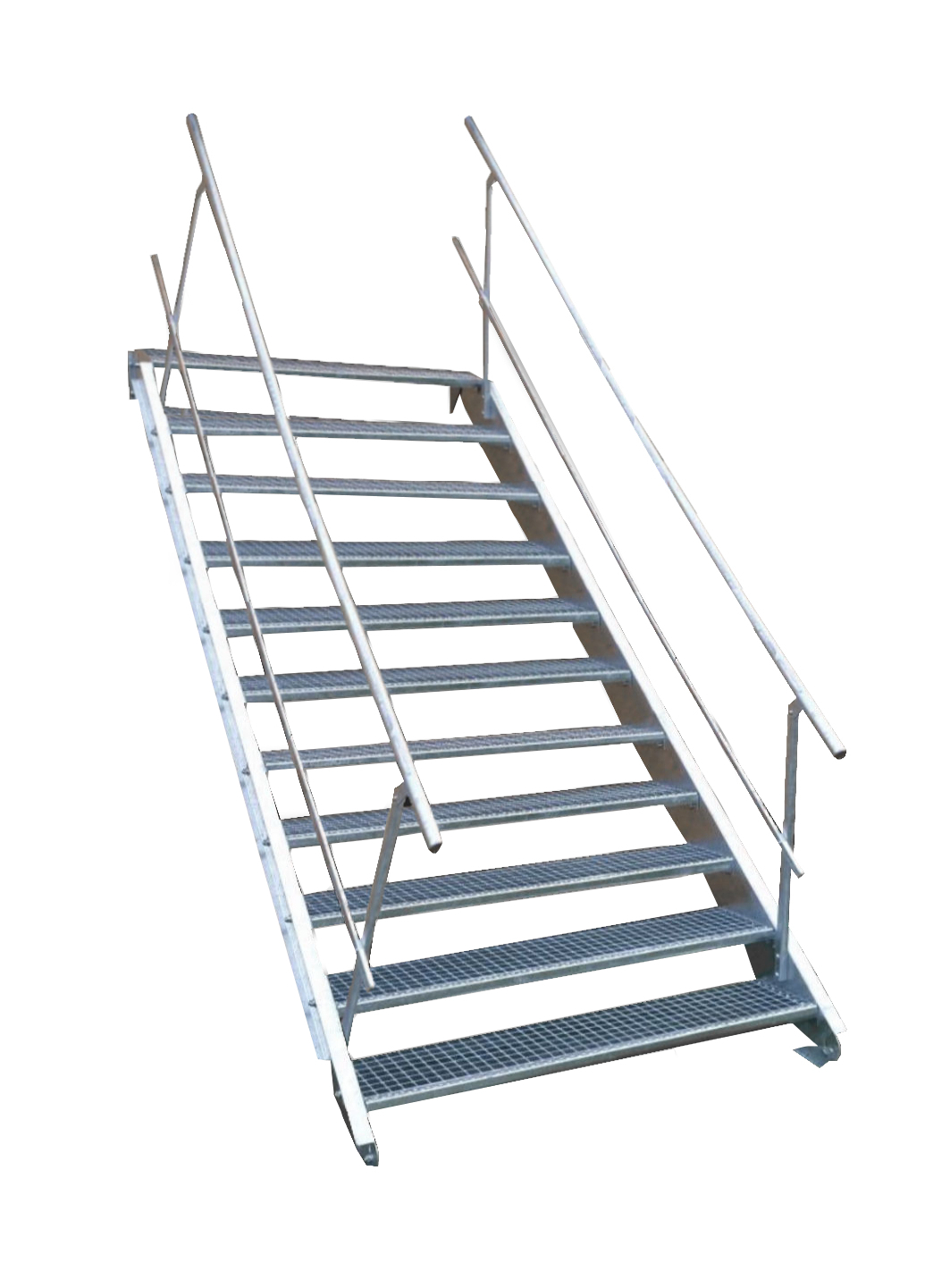 11 Stufen Stahltreppe Breite 60-160cm Geschosshöhe 165-220cm Geländer beidseitig