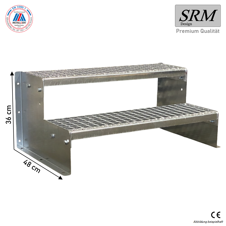 2 Stufen Standtreppe Modell 2 freistehend verzinkt Treppe…