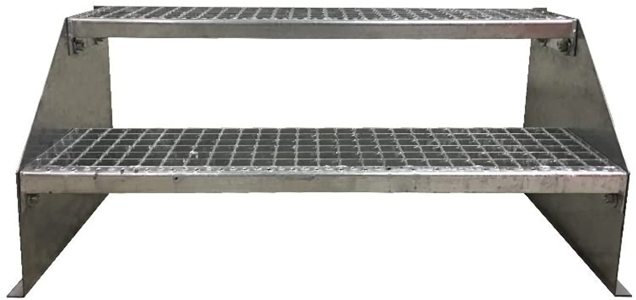 2 Stufen Treppe Breite 60 - 160cm Stahltreppe Stahl verzinkt Geschosshöhe 42 cm