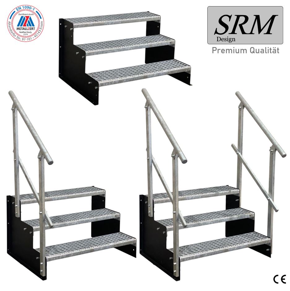 3 Stufen Standtreppe Modell 2 freistehend schwarz Treppe …