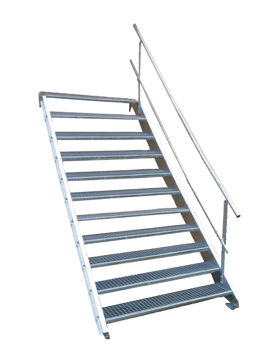 10 Stufen Stahltreppe Breite 60-160cm Geschosshöhe 150-200cm Geländer einseitig