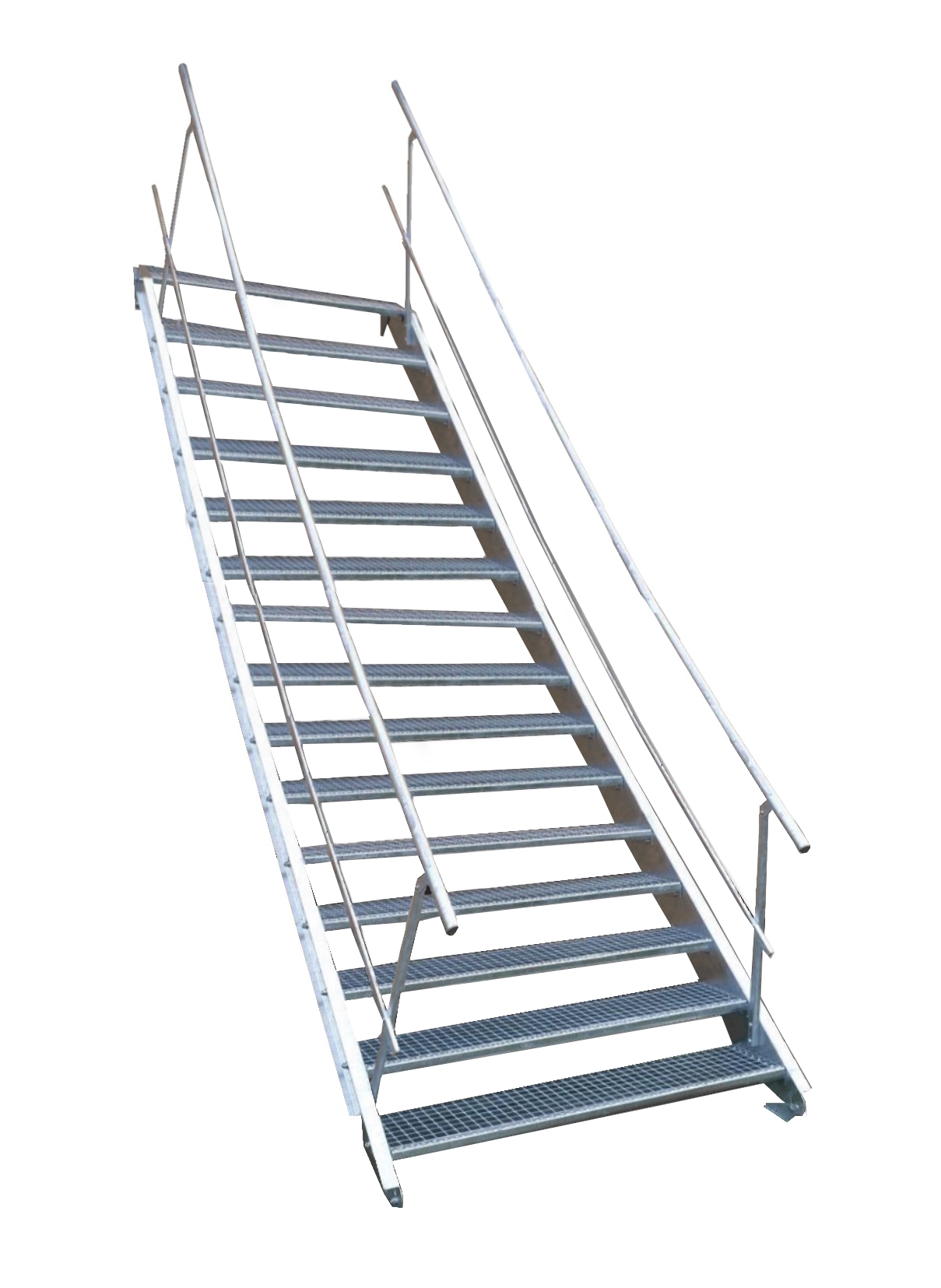 15 Stufen Stahltreppe Breite 60-160cm Geschosshöhe 250-320cm Geländer beidseitig