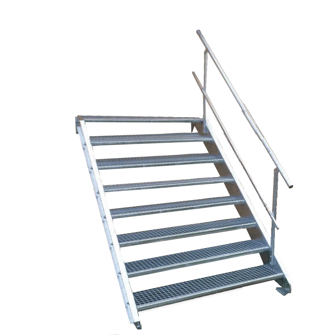 8 Stufen Stahltreppe Breite 60-160cm Geschosshöhe 120-160cm Geländer einseitig