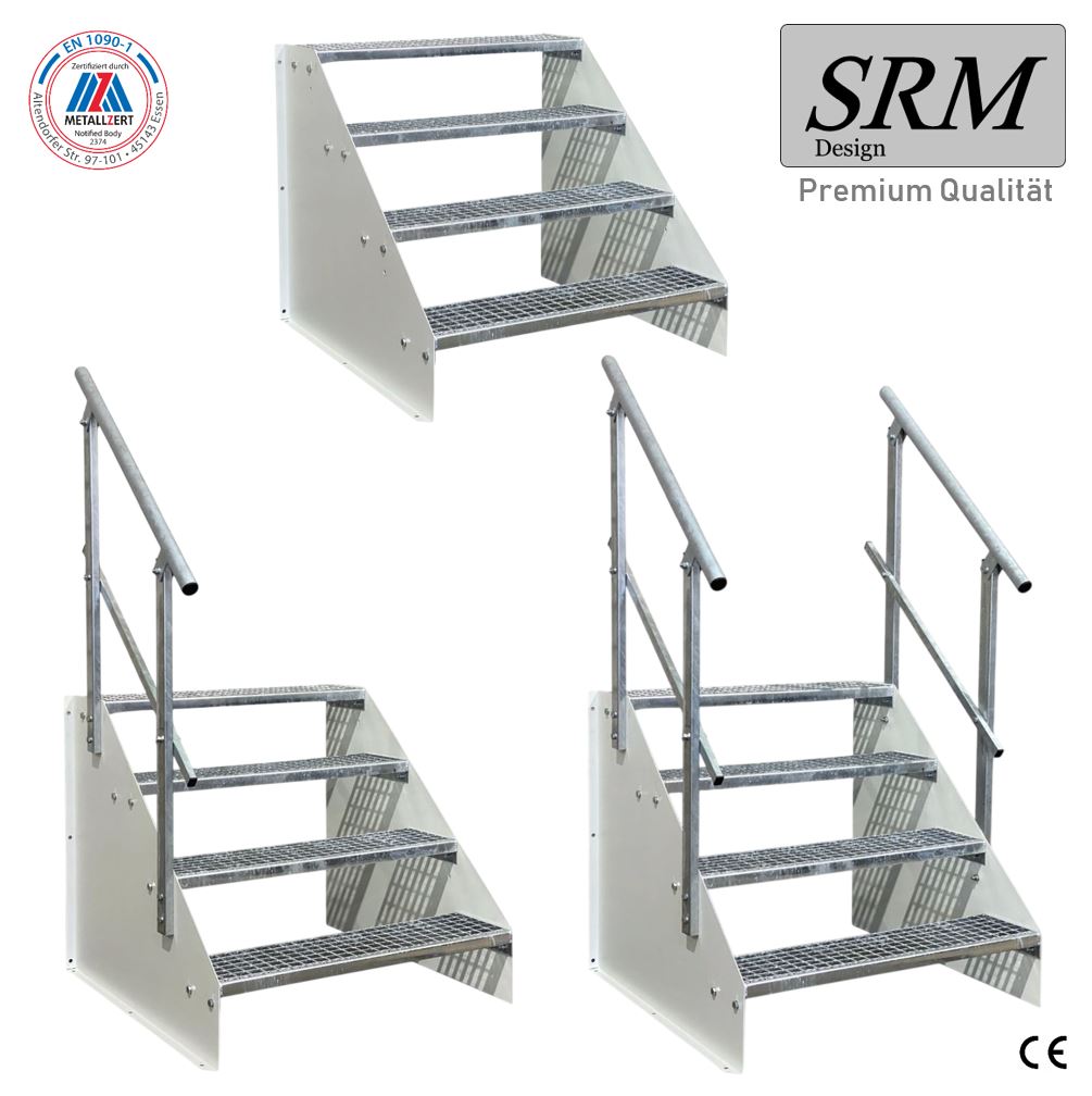 4 Stufen Standtreppe Modell 1 freistehend weiß Treppe Sta…