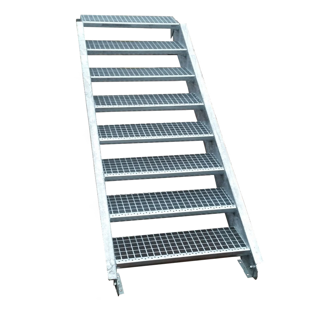 8 Stufen Stahltreppe Breite 60 - 160 cm Geschosshöhe 120 - 160 cm ohne Geländer