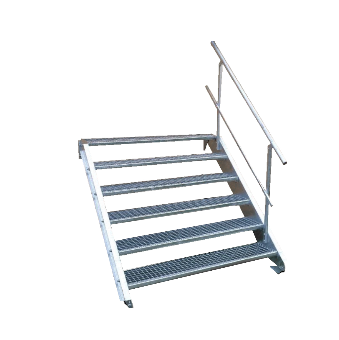 6 Stufen Stahltreppe Breite 60-160cm Geschosshöhe 90-120cm Geländer einseitig