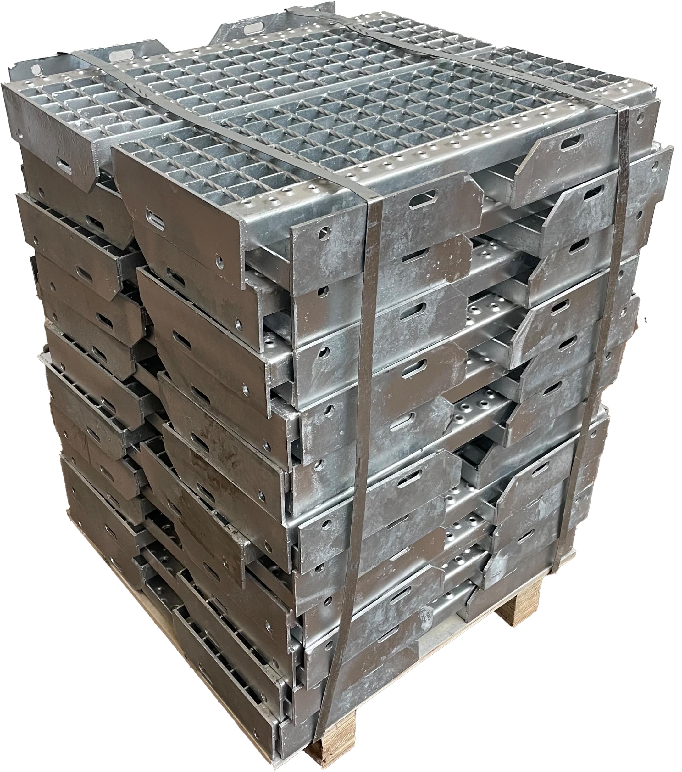 100x Treppenstufen Metall Stufe 600x240x30/30mm Gitterros…