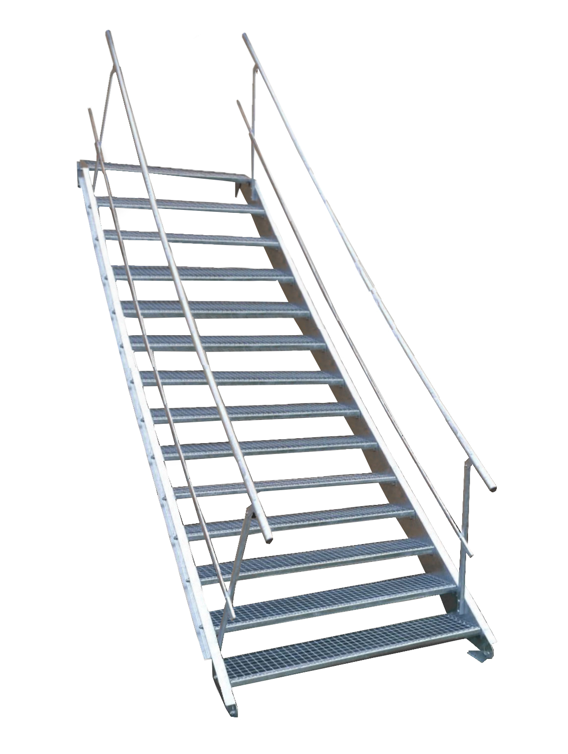 14 Stufen Stahltreppe Breite 60-160cm Geschosshöhe 210-280cm Geländer beidseitig