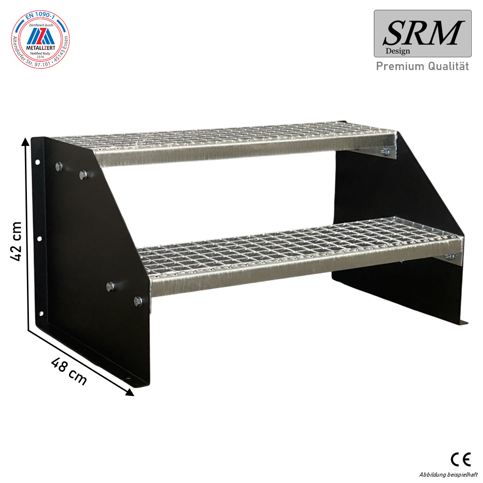 2 Stufen Standtreppe Modell 1 freistehend Schwarz Treppe …