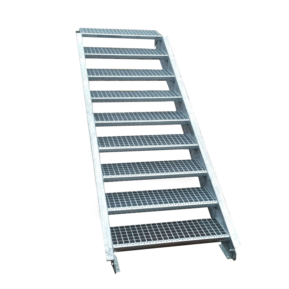 9 Stufen Stahltreppe Breite 60 - 160 cm Geschosshöhe 135 - 180 cm ohne Geländer