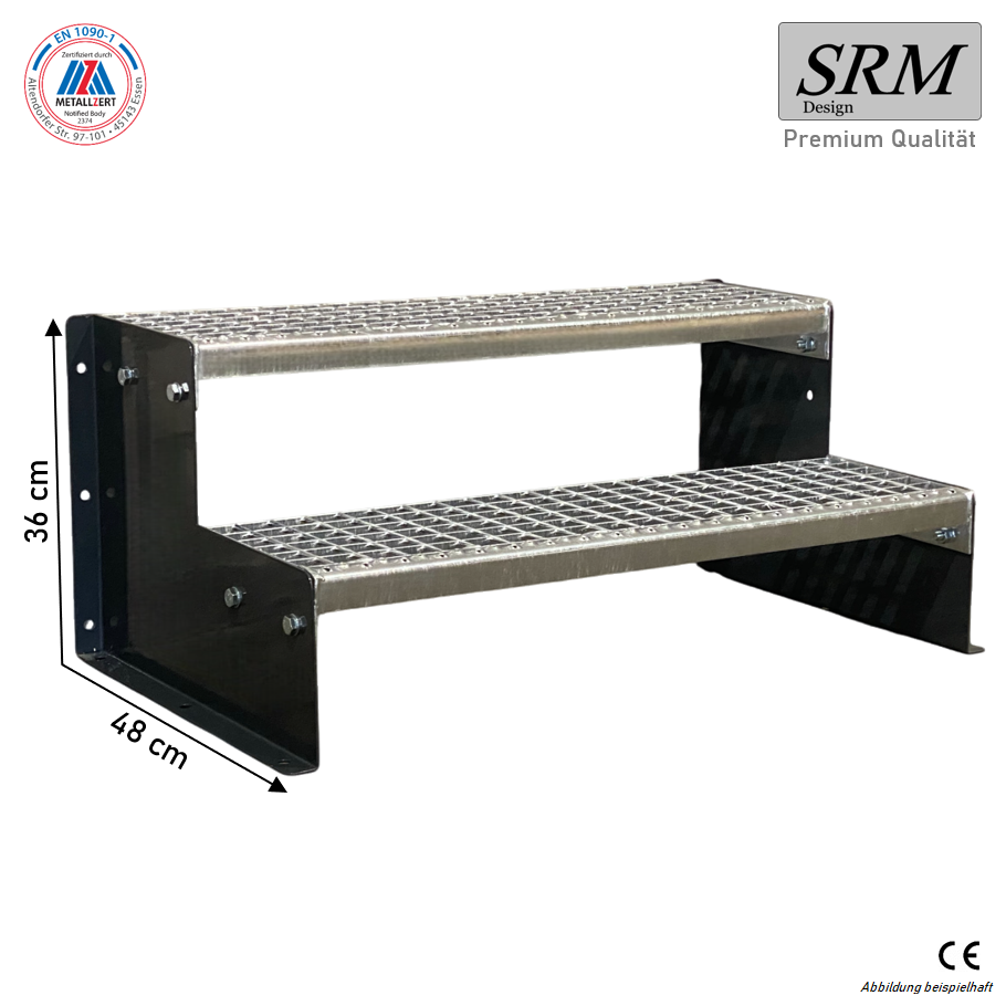 2 Stufen Standtreppe Modell 2 freistehend anthrazit Trepp…
