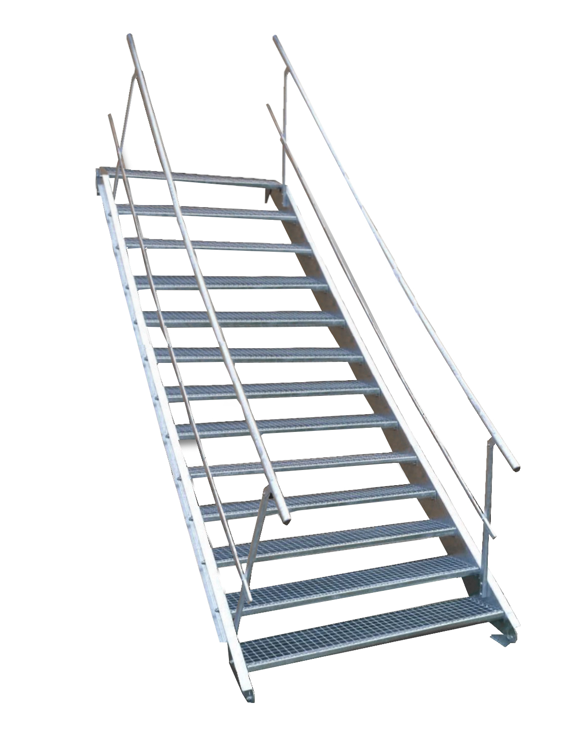 13 Stufen Stahltreppe Breite 60-160cm Geschosshöhe 195-260cm Geländer beidseitig